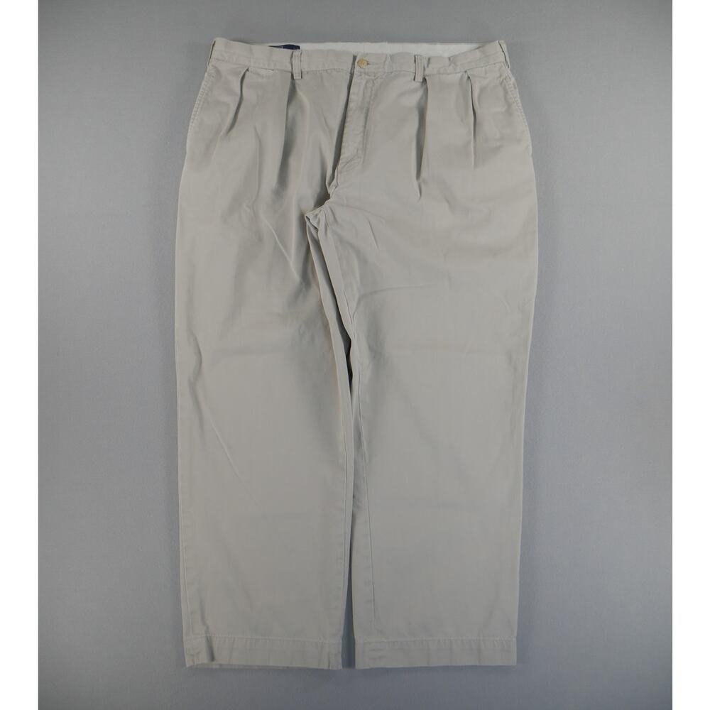 Vintage 90s Polo Ralph Lauren Andrew Pant Double Pleated Beige Chino (42x28) Men